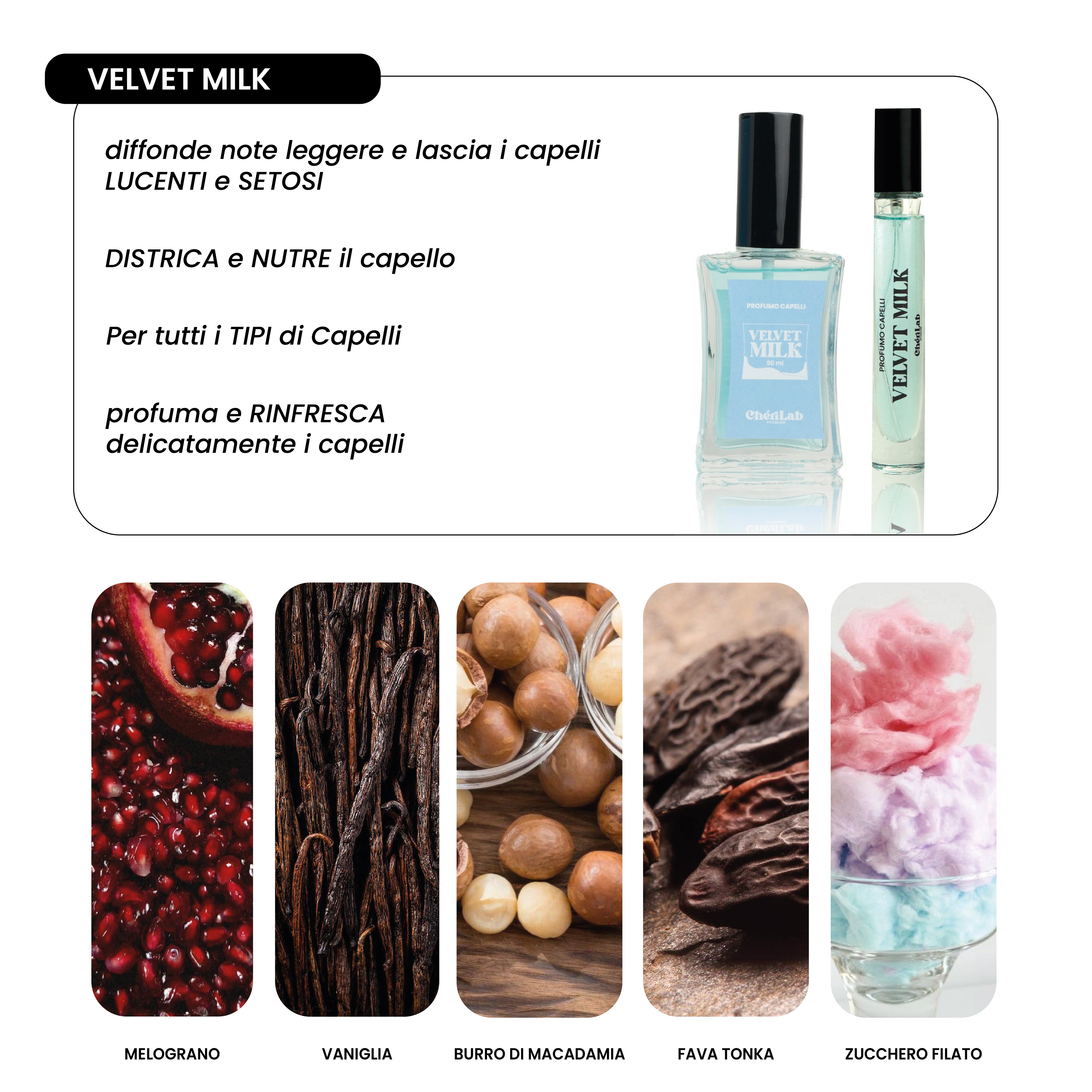 VELVET MILK: Profumo Per Capelli 50ml