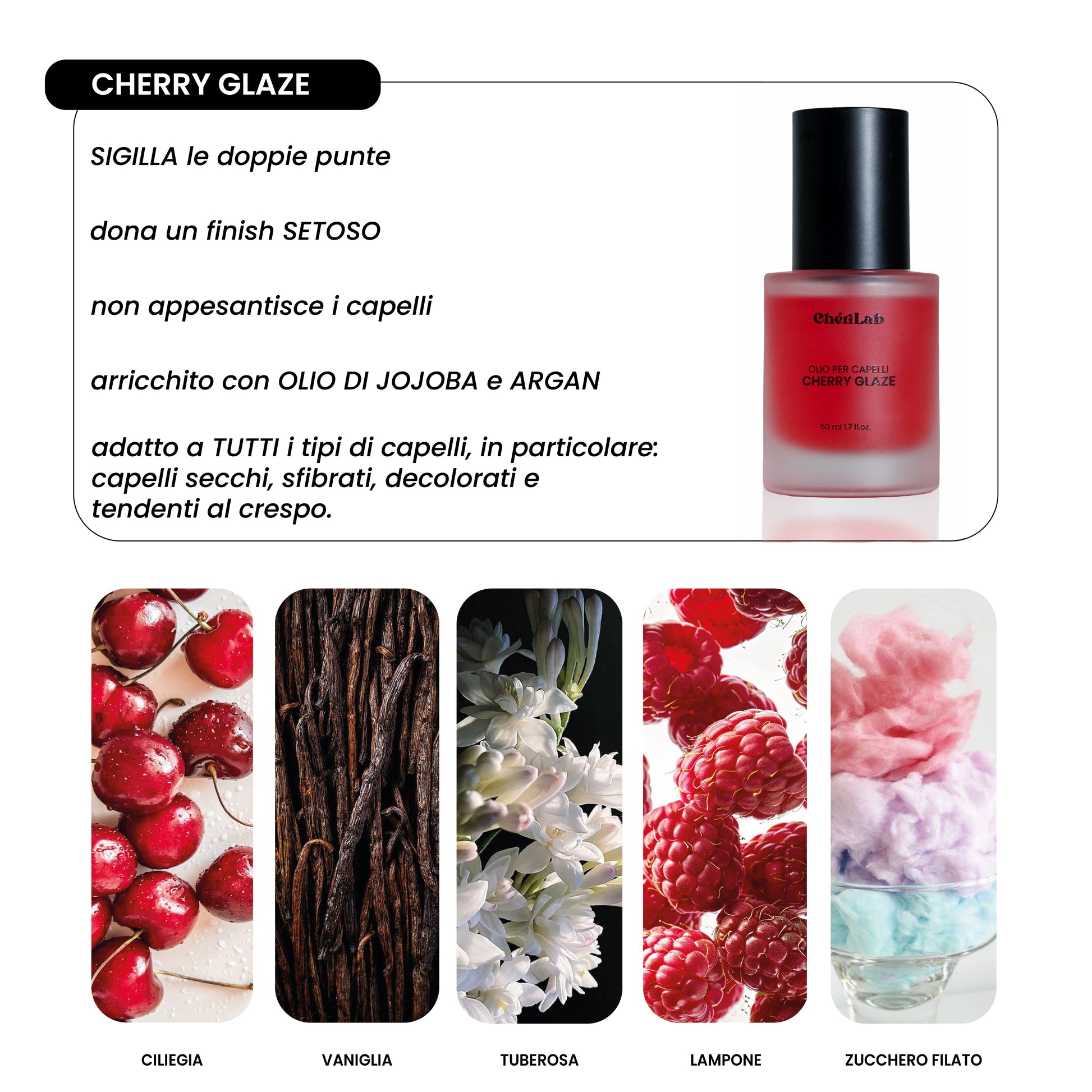CHERRY GLAZE: Olio per capelli