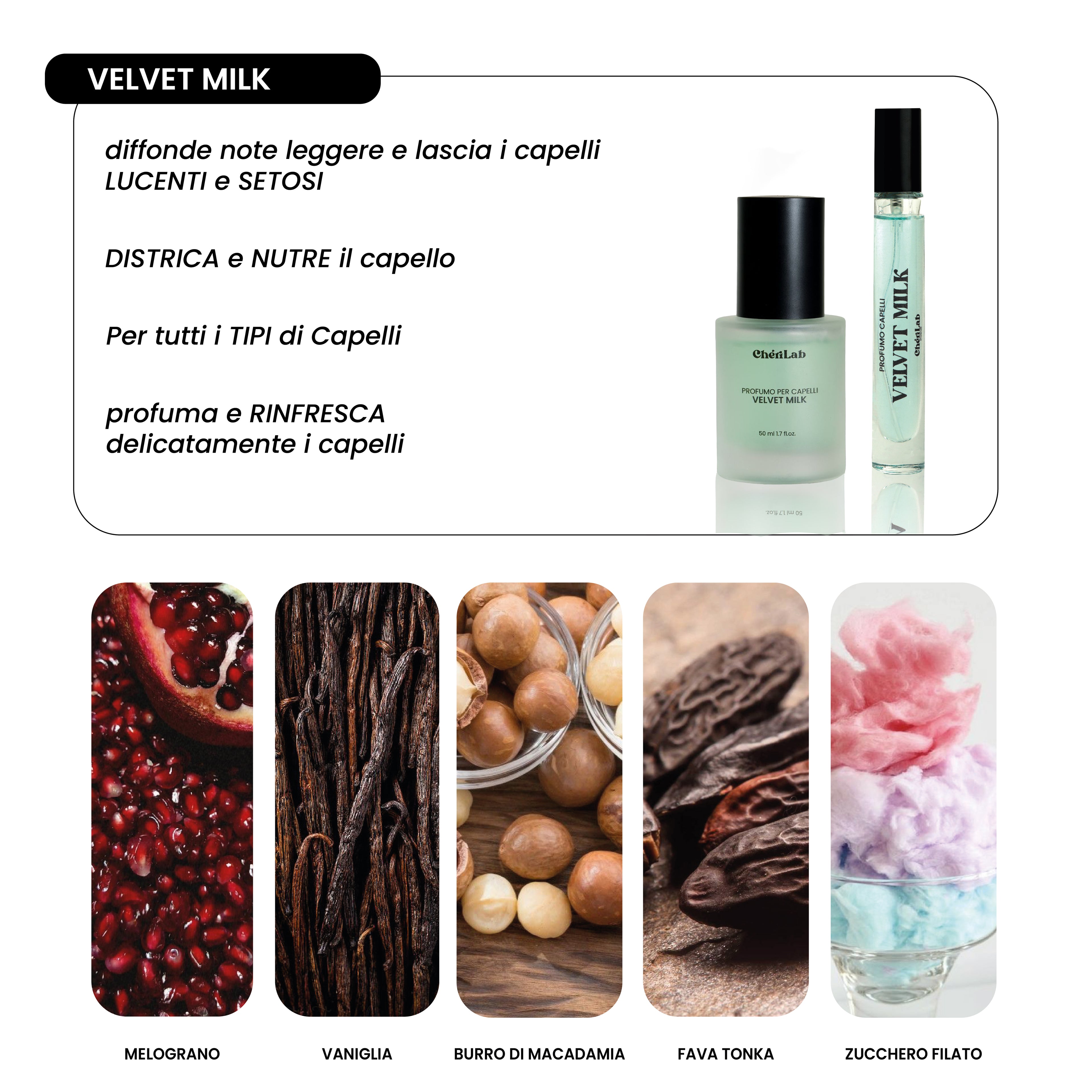 VELVET MILK: Profumo Per Capelli 50ml